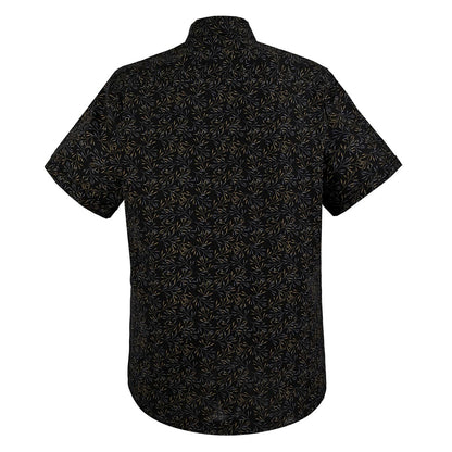Camisa Manga corta negra con flores