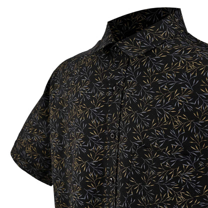 Camisa Manga corta negra con flores