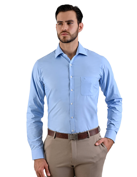 Camisas de Vestir Color Azul Cielo Tailored fit
