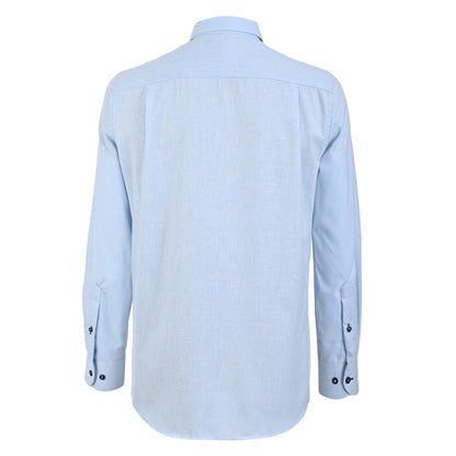 Camisa manga larga turquesa Botton down tipo lino