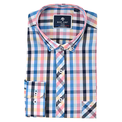 Camisa manga larga de cuadros francia multicolor