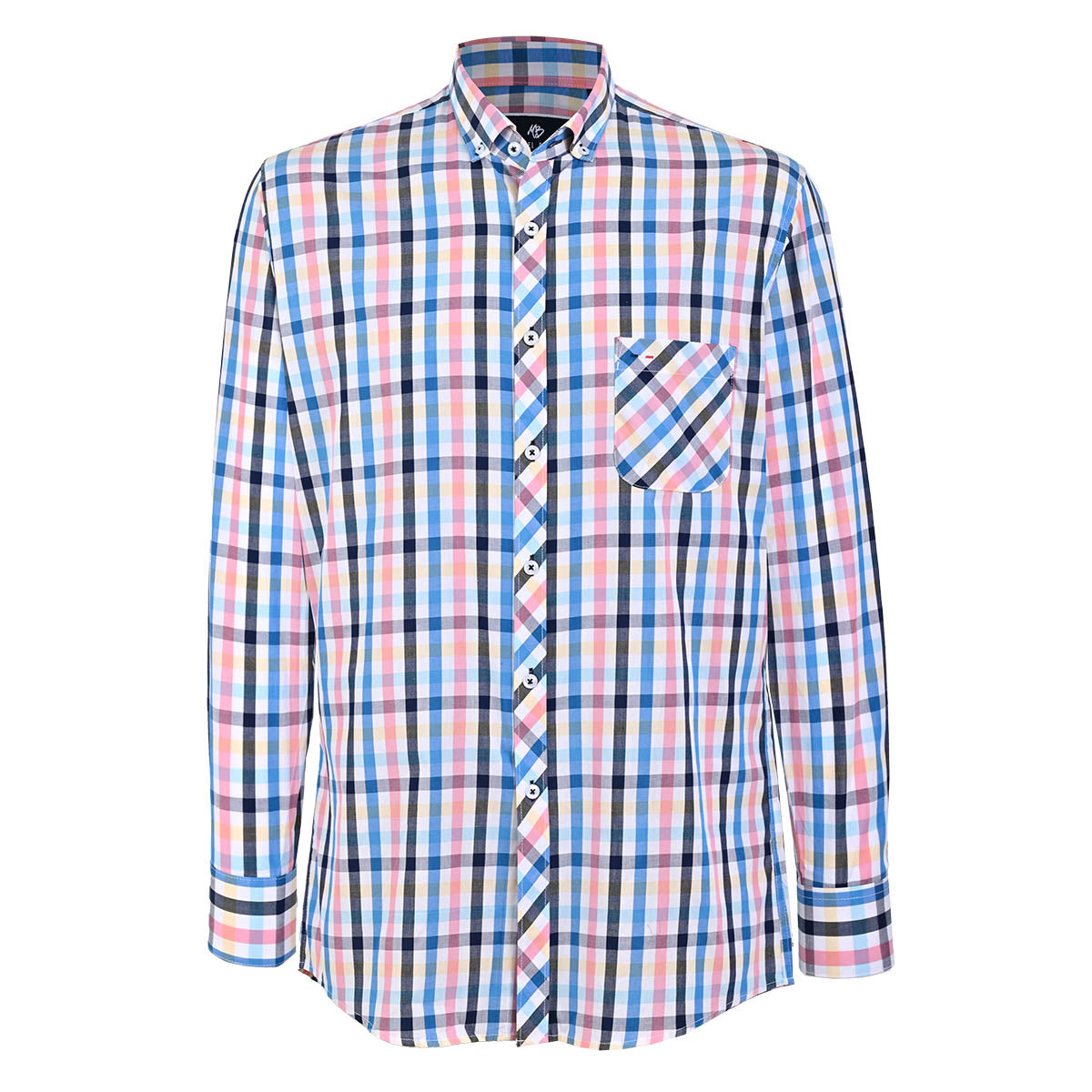 Camisa manga larga de cuadros francia multicolor