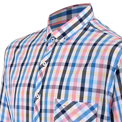 Camisa manga larga de cuadros francia multicolor
