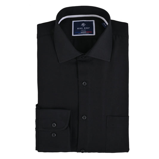 Camisa Casual Hombre Manga Larga En Negro