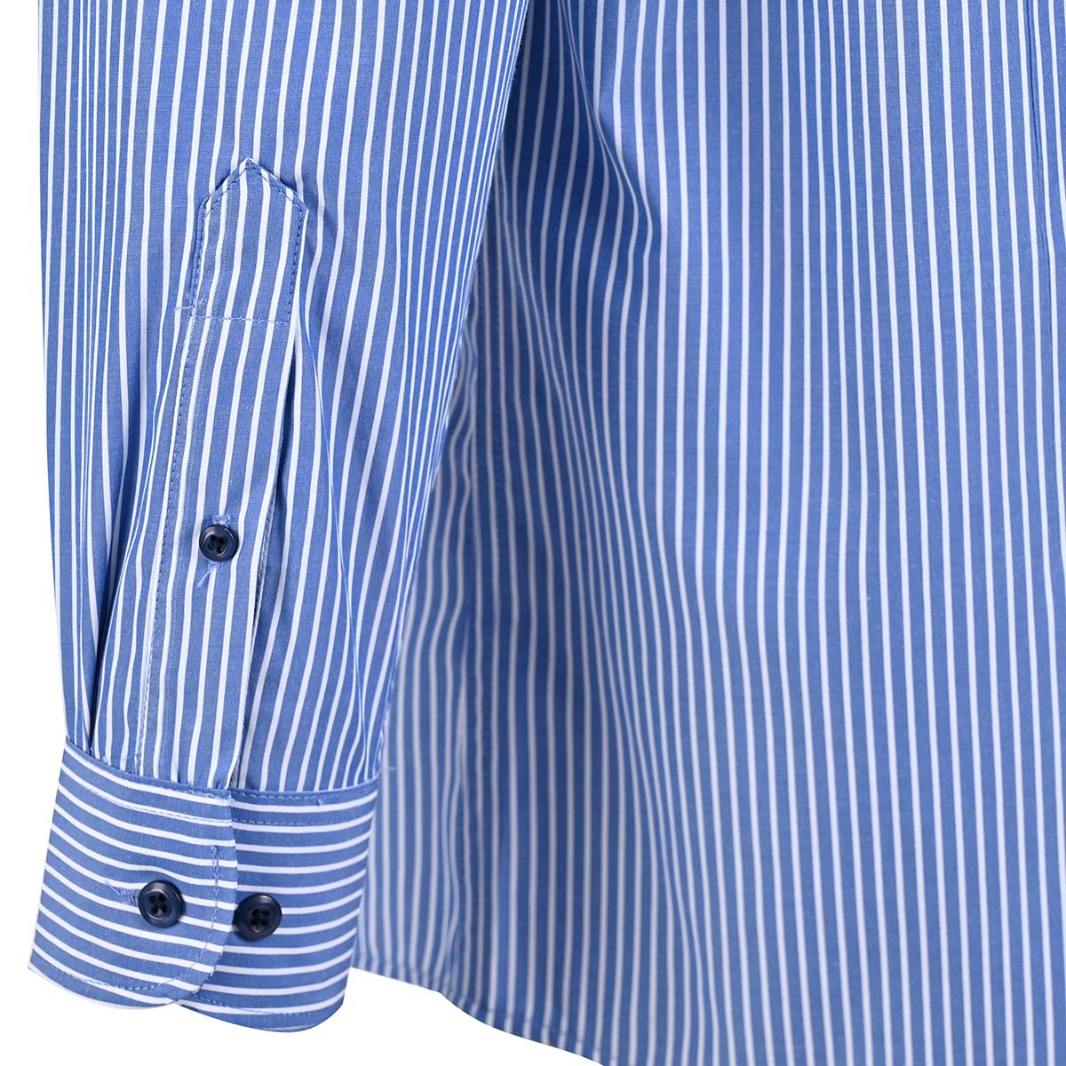 Camisa manga larga azul Francia con rayas blancas