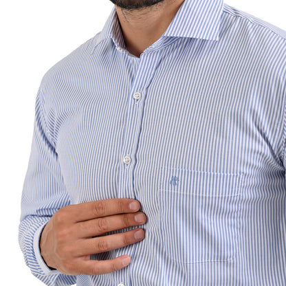 Camisa Michel Blanc azul con rayas