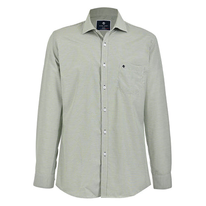 Camisa de Vestir Verde Suave – Microtextura Premium