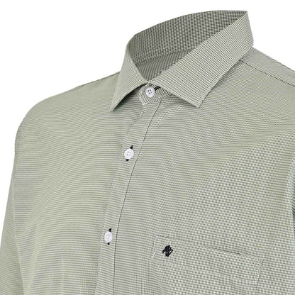 Camisa de Vestir Verde Suave – Microtextura Premium