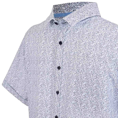 Camisa resort manga corta estampado azul