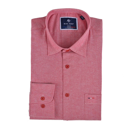 Camisa Casual Manga Larga Rojo Para Hombre