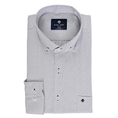 Camisa Casual Color Perla Estampada | Cuello Button-Down