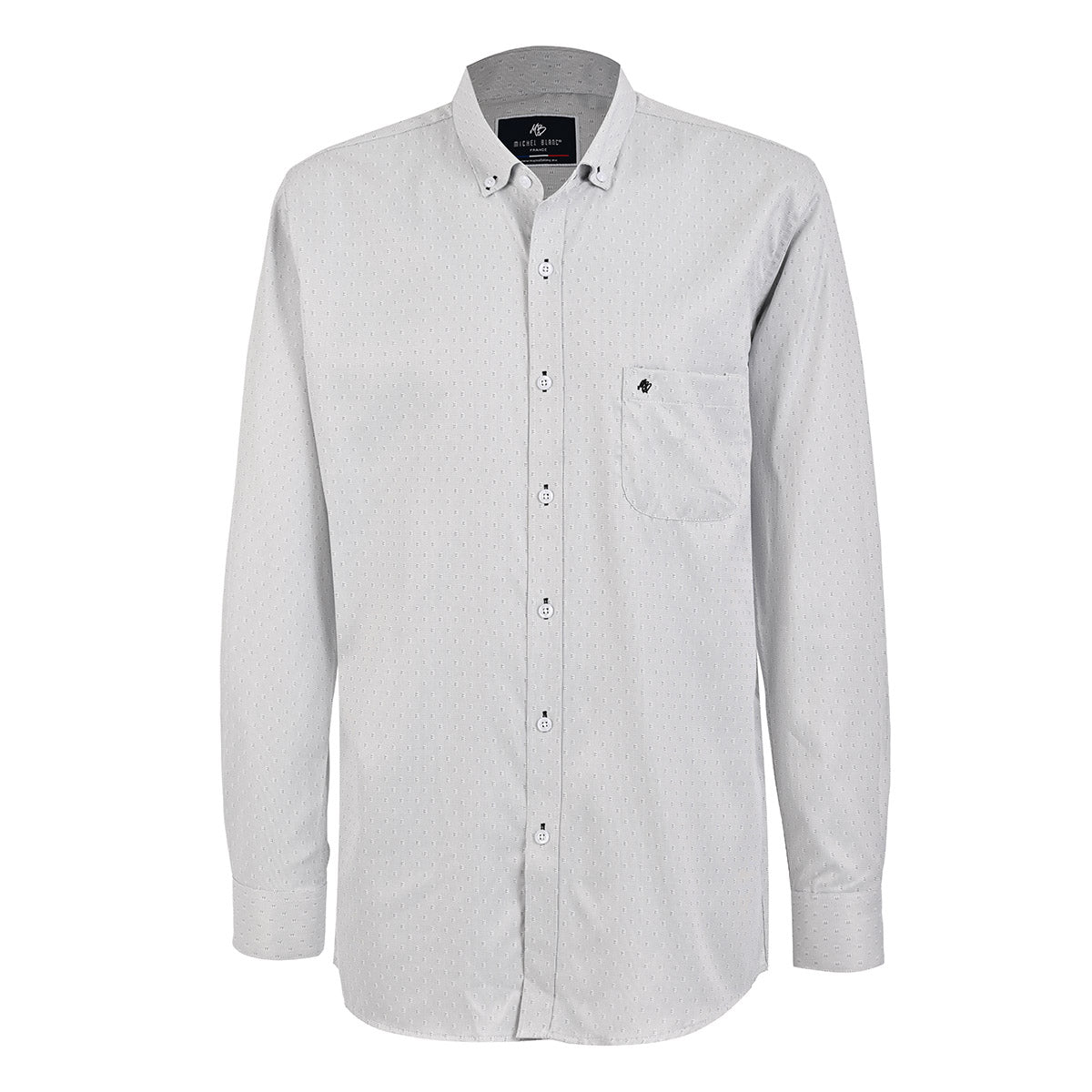 Camisa Casual Color Perla Estampada | Cuello Button-Down