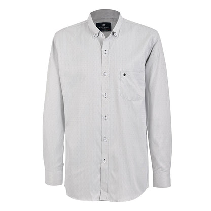 Camisa Casual Color Perla Estampada | Cuello Button-Down