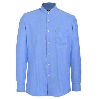 Camisa Manga Larga Cuello Mao Celeste – Classic Fit