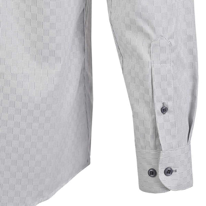 Camisa Clásica Gris Claro en Textura Perla Premium