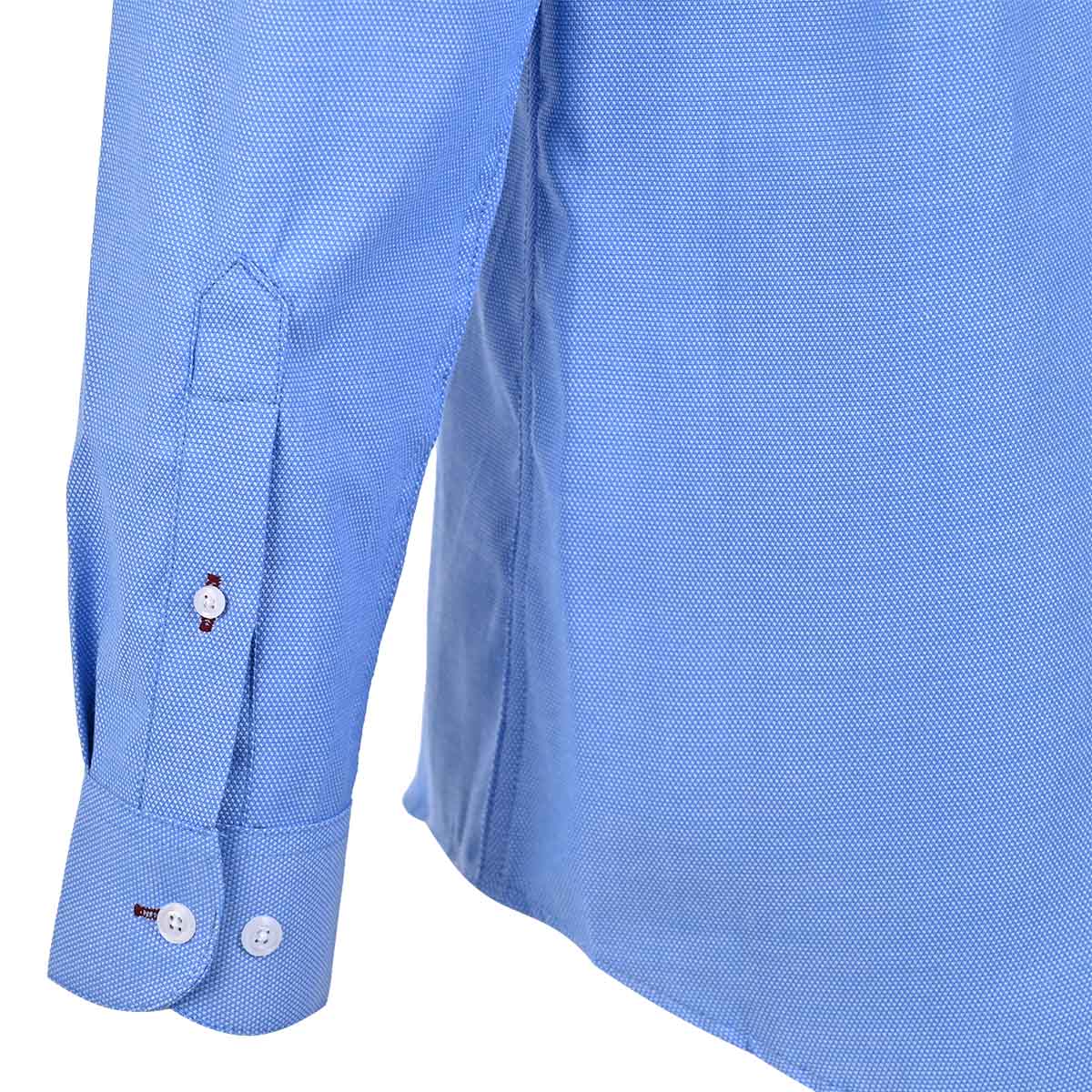 Camisa Manga Larga Cuello Mao Celeste – Classic Fit
