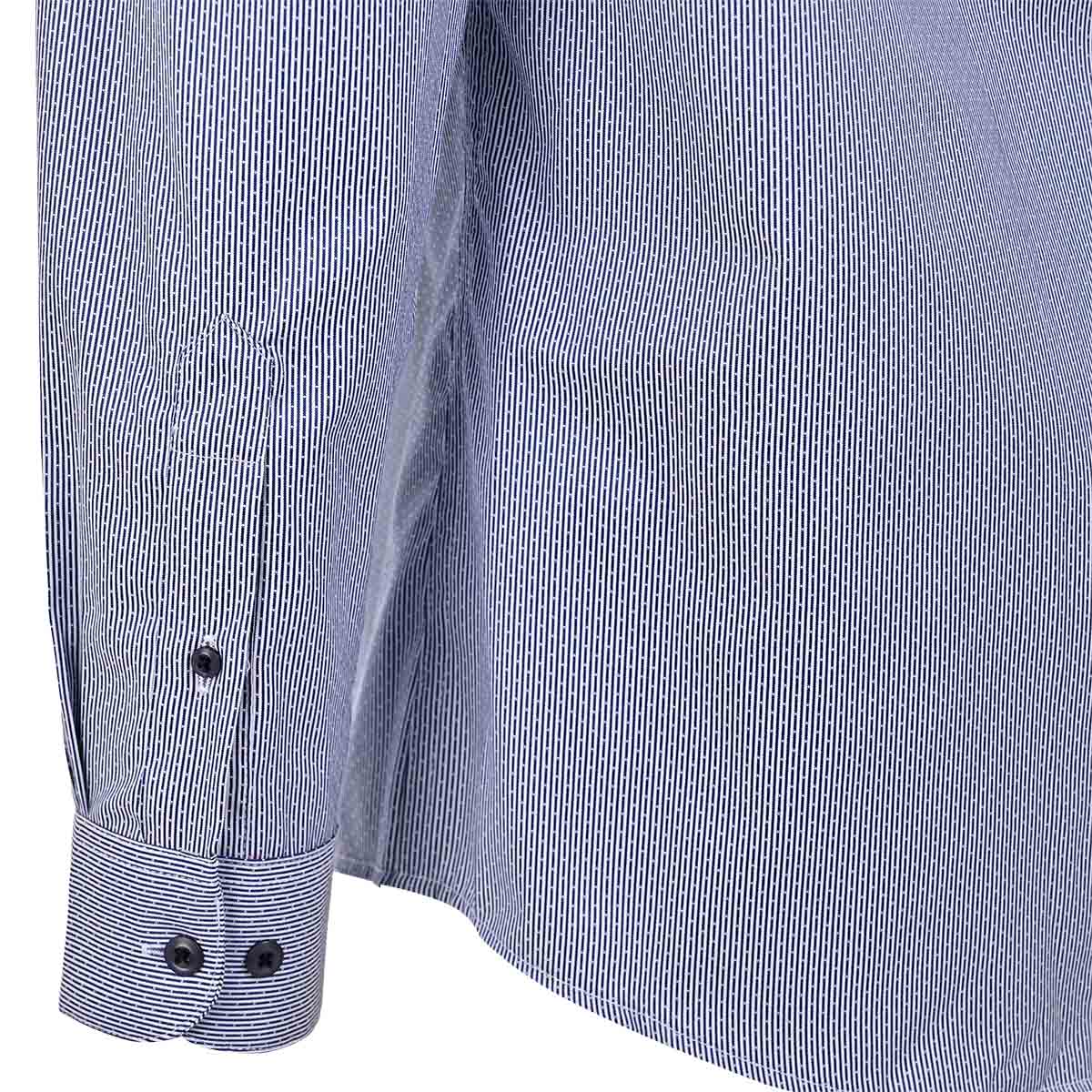 Camisa Azul Marino Texturizada con Cuello Button Down – Classic Fit
