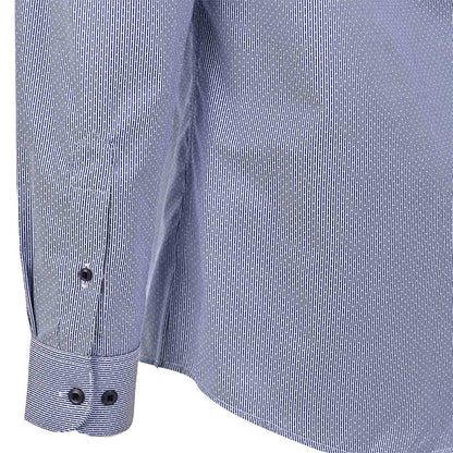Camisa Azul Marino Texturizada con Cuello Button Down – Classic Fit