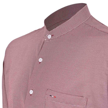 Camisa Smart Casual Vino con Cuello Mao