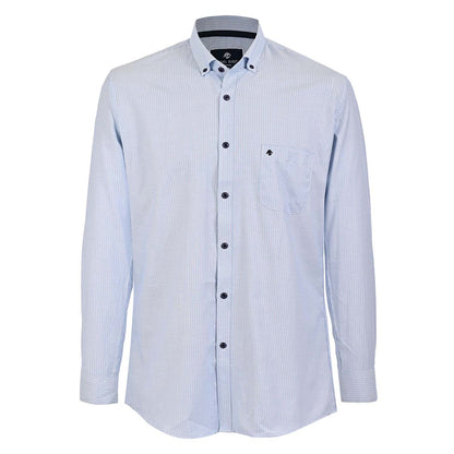 Camisa Azul Cielo Estampado Micro Puntos – Cuello Button-Down