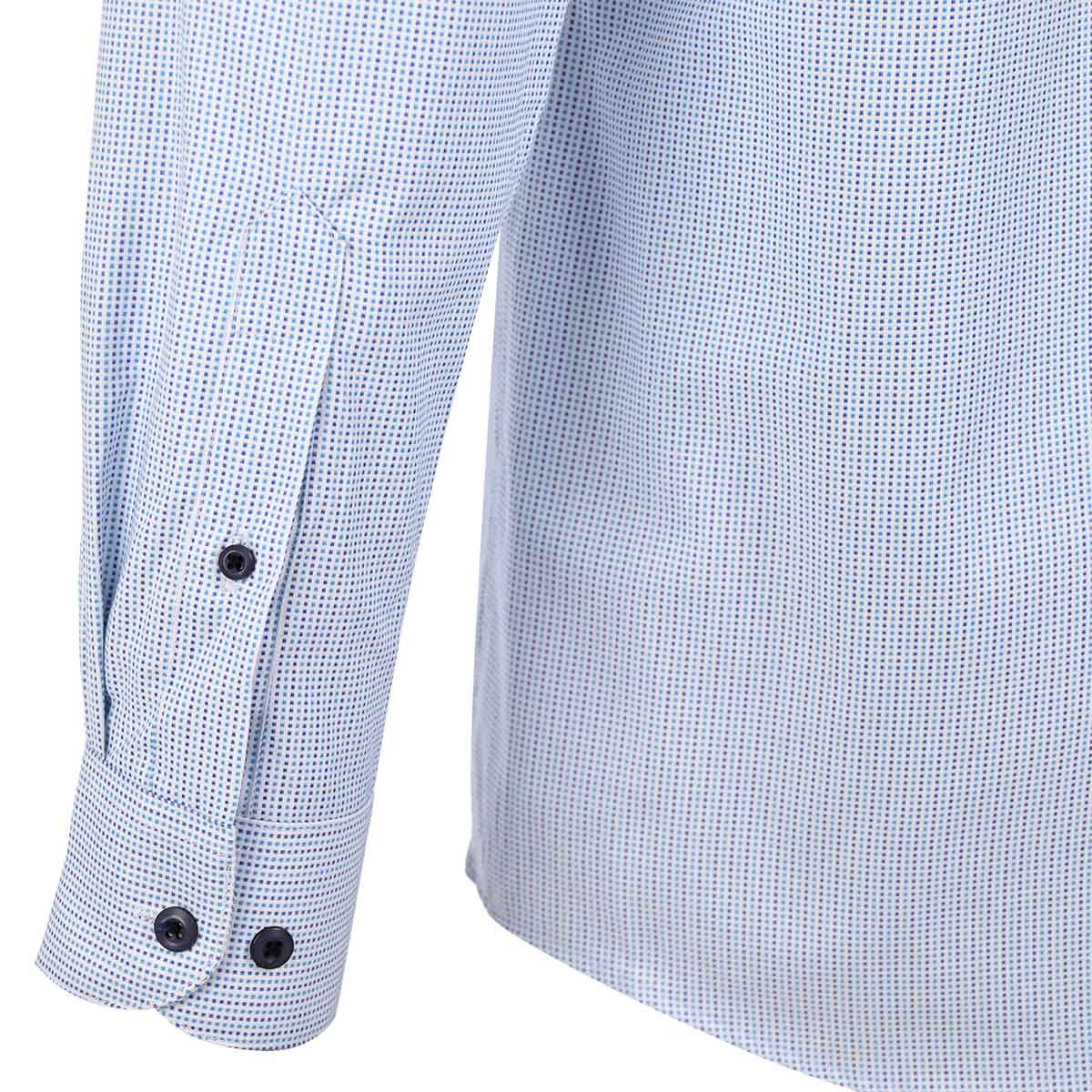 Camisa Azul Cielo Estampado Micro Puntos – Cuello Button-Down