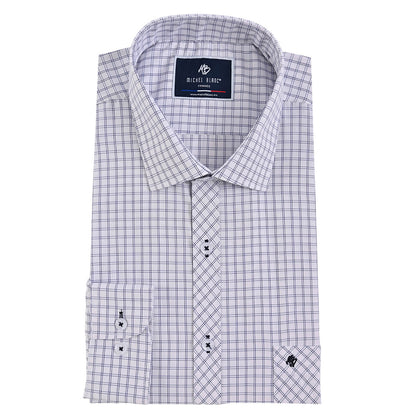 Camisa Casual Cuadro Marino sobre Fondo Blanco para Hombre