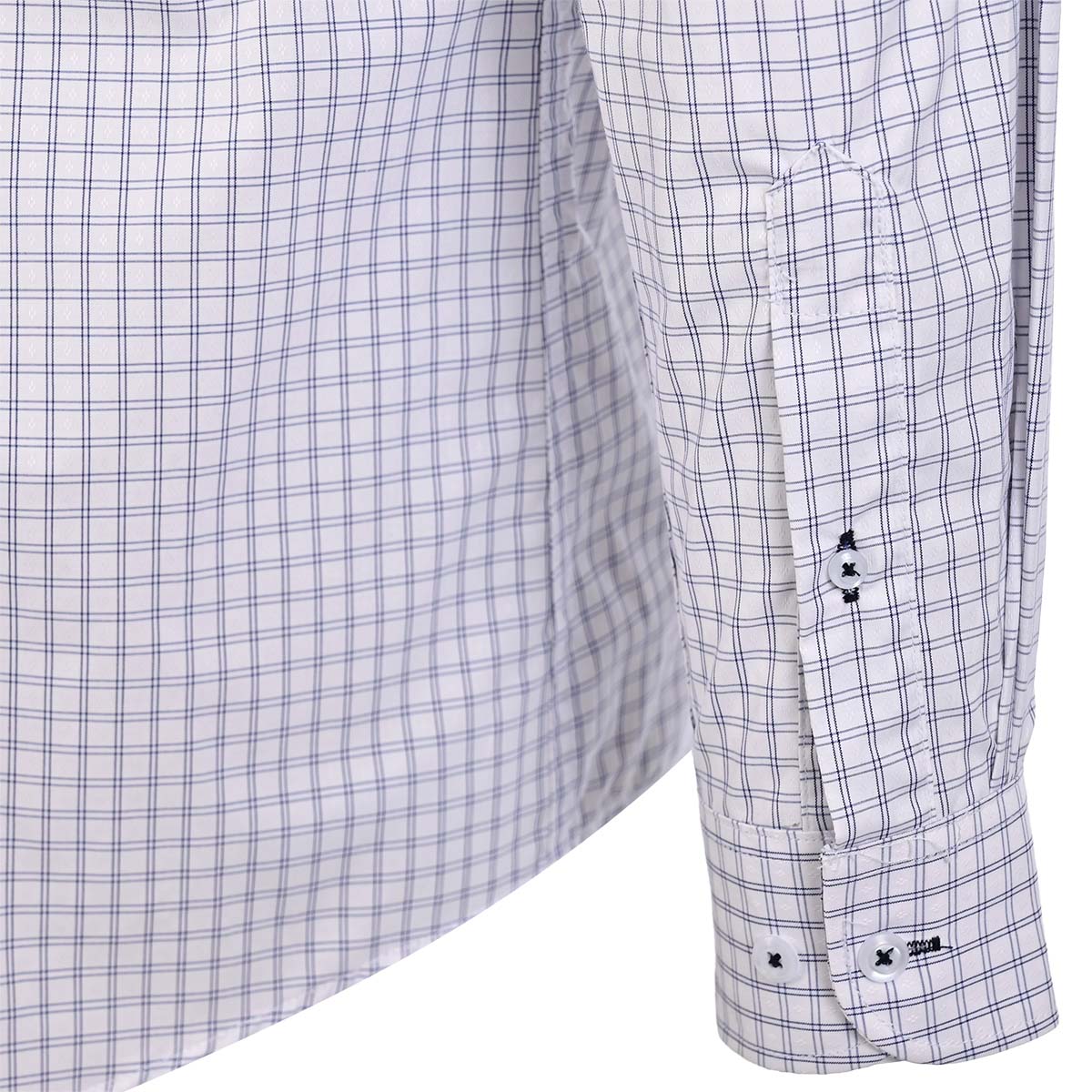 Camisa Casual Cuadro Marino sobre Fondo Blanco para Hombre