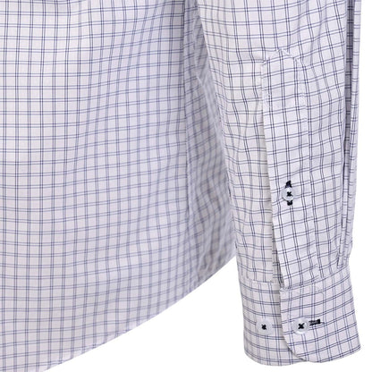 Camisa Casual Cuadro Marino sobre Fondo Blanco para Hombre