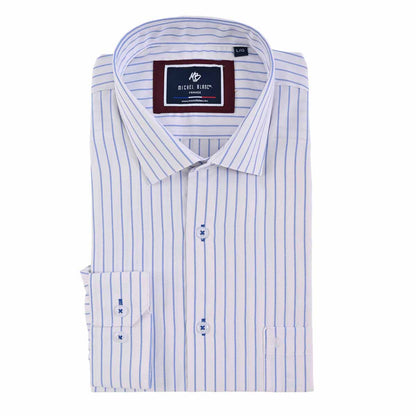 Camisa de Vestir a Rayas Finas Azul Cielo