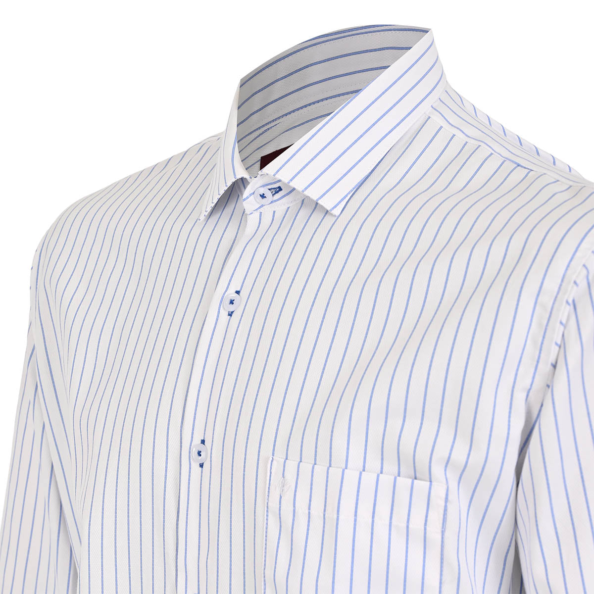 Camisa de Vestir a Rayas Finas Azul Cielo
