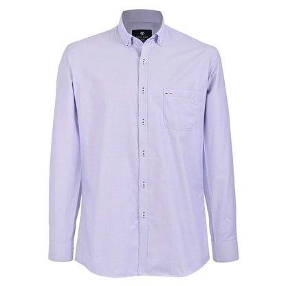 Camisa Smart Casual Lila con Textura y Cuello Button-Down