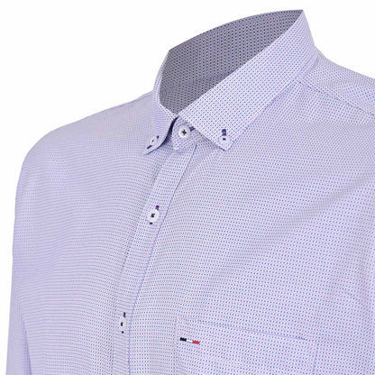 Camisa Smart Casual Lila con Textura y Cuello Button-Down