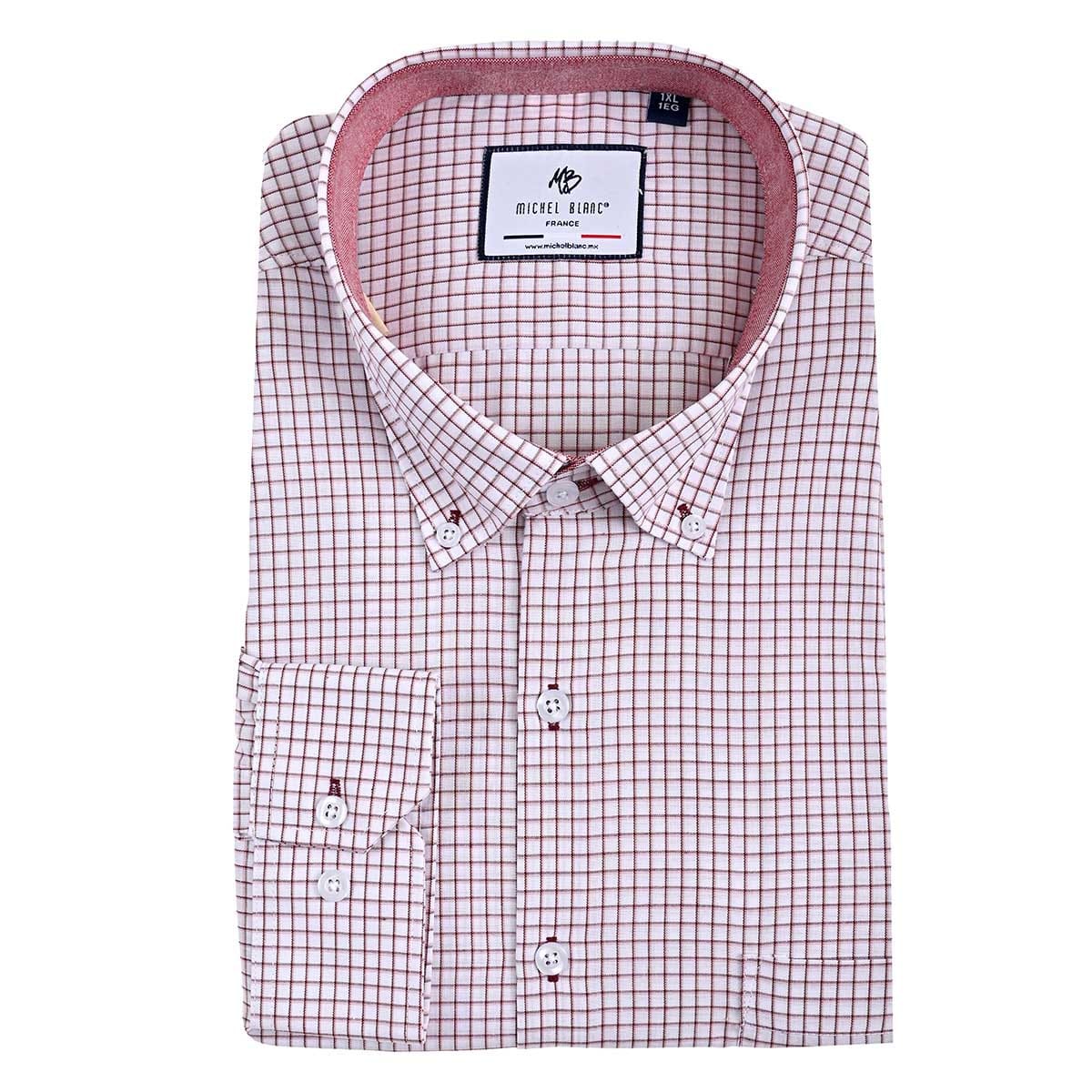 Camisa De Cuadros Vino De Talla Extra Para Hombre