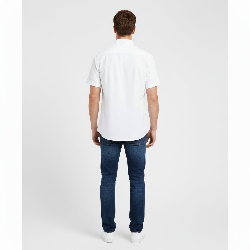 Camisa manga corta blanca de botton down