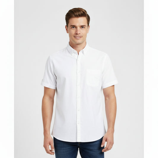 Camisa manga corta blanca de botton down