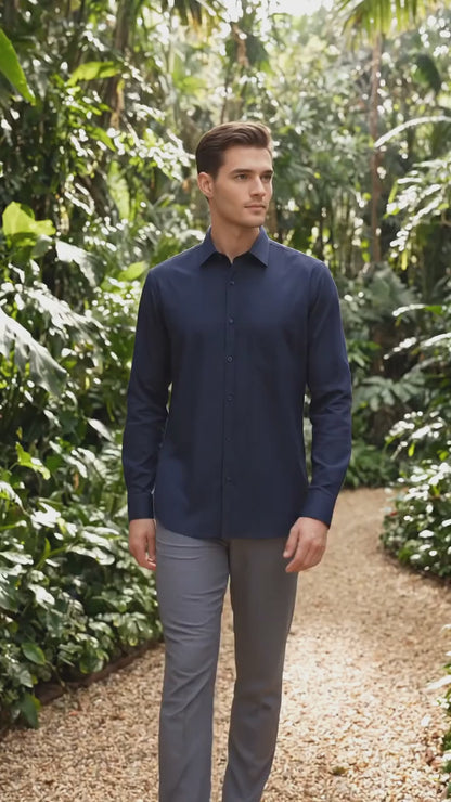Camisa tipo playera soft touch azul marino