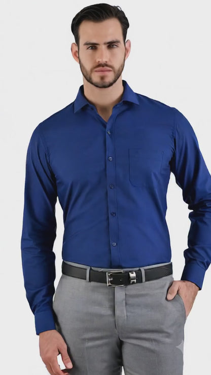 Camisas Clásicas De Vestir Azul Marino
