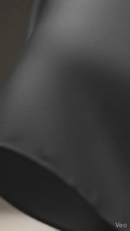 Camisa de vestir caballero tela de bambú Negra puño normal