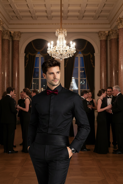 Camisa Formal De Cuello Paloma Negra