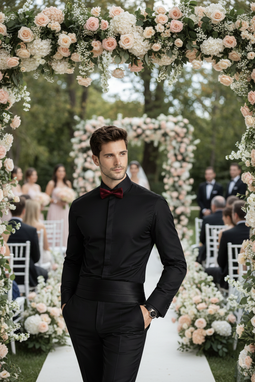 Camisa Formal De Cuello Paloma Negra