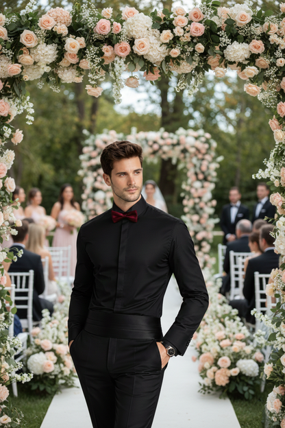 Camisa Formal De Cuello Paloma Negra