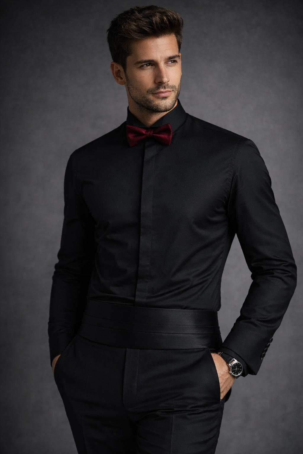 Camisa Formal De Cuello Paloma Negra