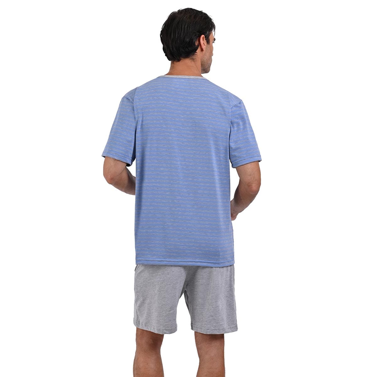 Pijama Azul con gris shorts