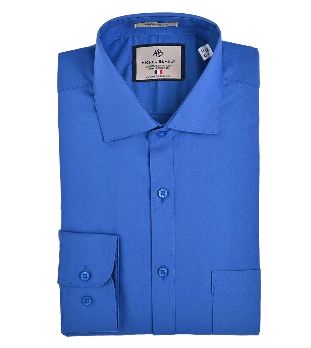 Camisas Clásicas De Vestir Michel Blanc Azul Rey
